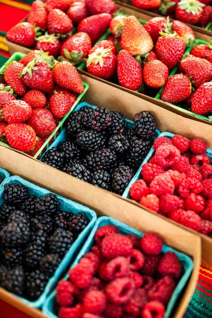 berries at a farmers market