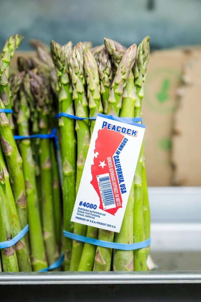 asparagus with California grown tag