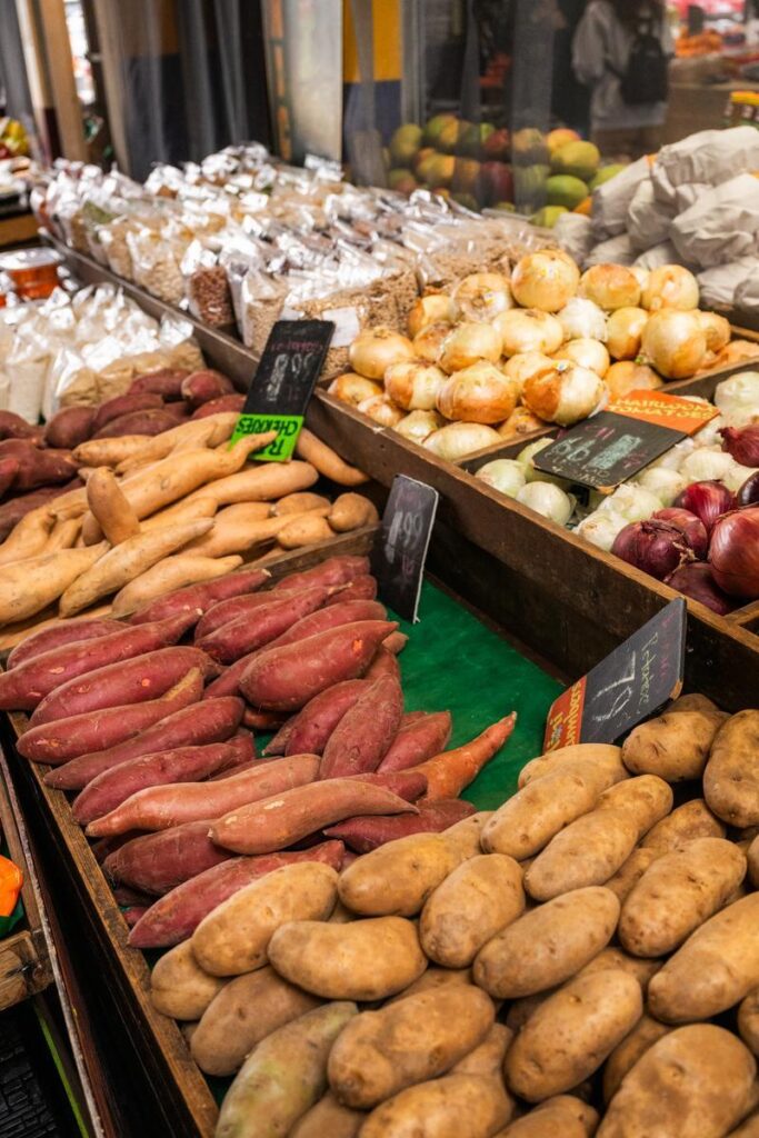 display of potatoes