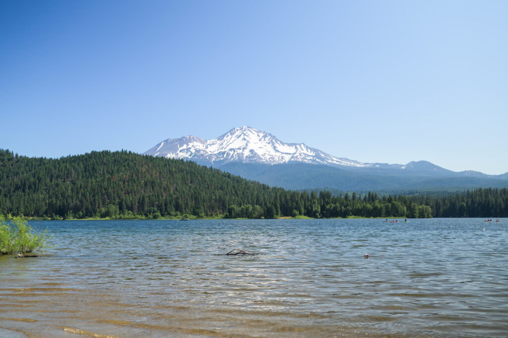 Siskiyou Lake with Mount Shasta in the background