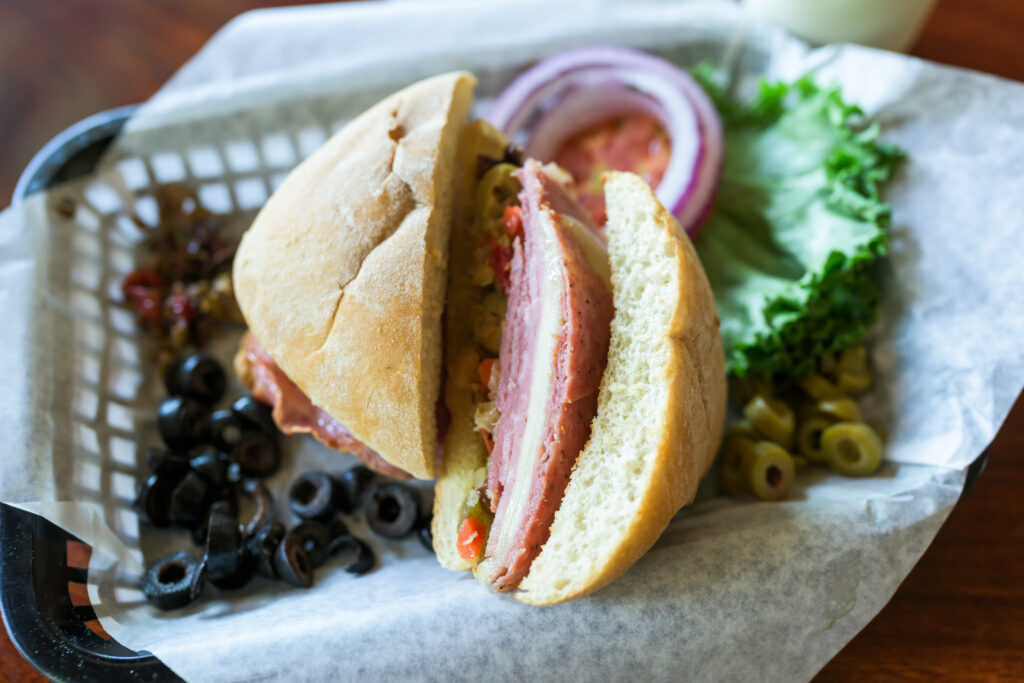 muffuletta at the Olive Pit in Corning