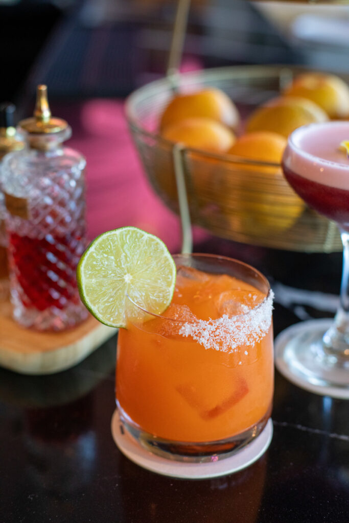 carrot juice cocktail at In Bloom
