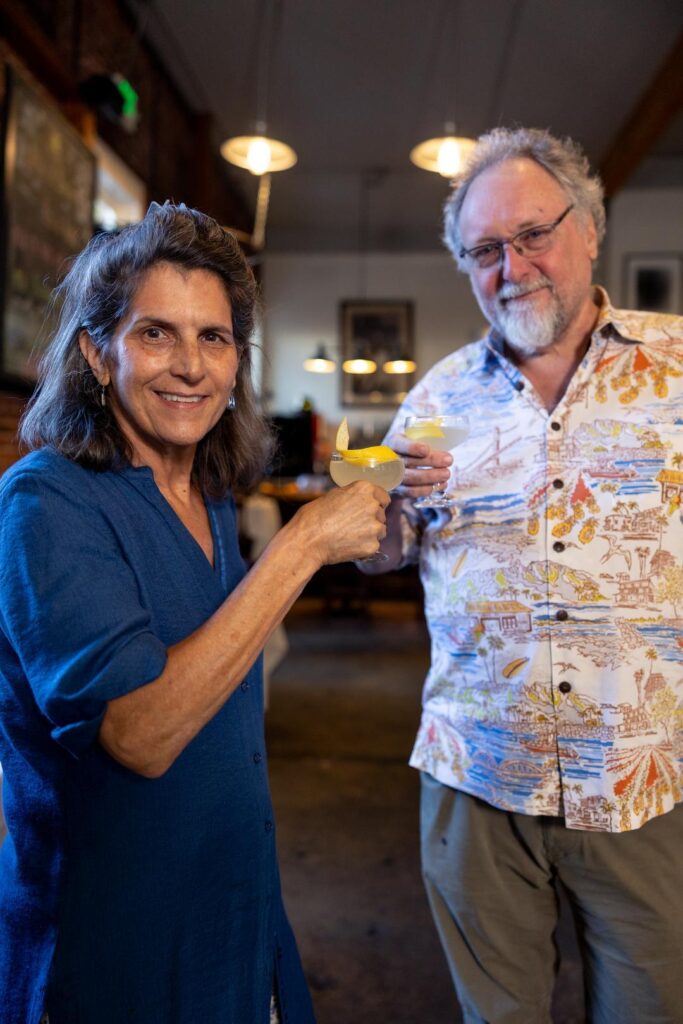Bobbin and Patrick Mulvaney with a CA 75 at their Sacramento farm-to-fork restaurant