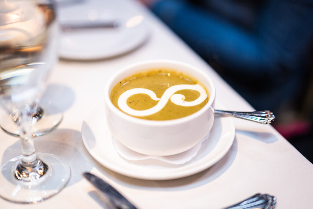 Artichoke soup at Shadowbrook