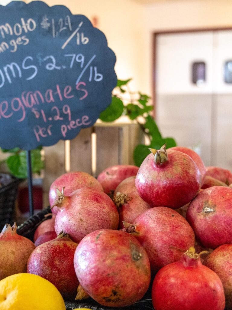 pomegranates at Gibson Farm Market