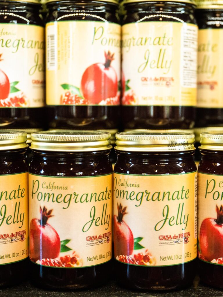 homemade pomegranate jelly at Casa de Fruta