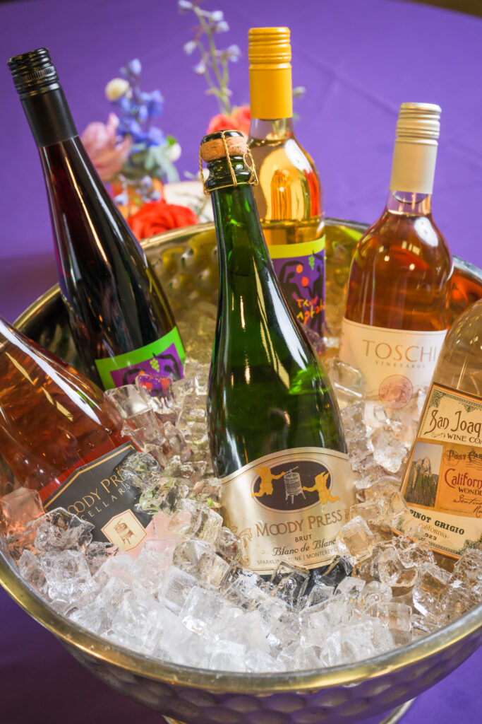 a bucket with bottles of wine at San Joaquin Wine Co. 