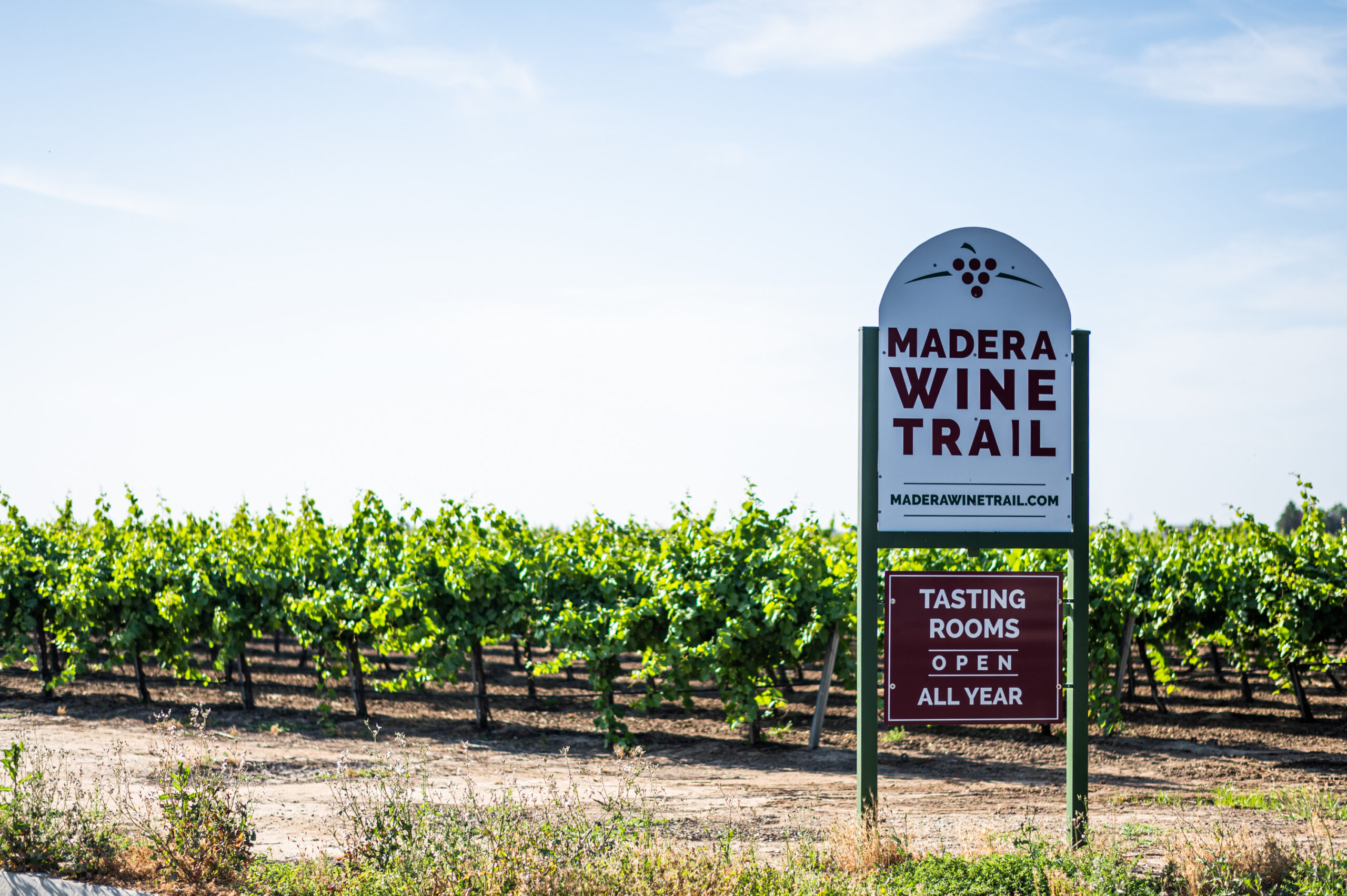 Sign for the Madera Wine Trail